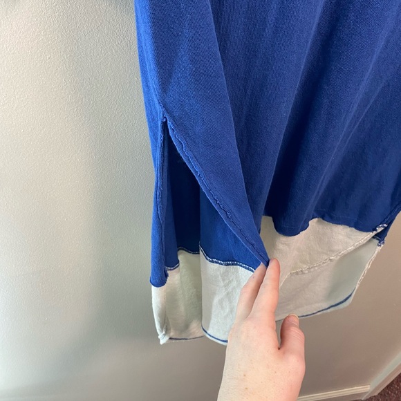 Free People We The Free Blue Hail Mary Jersey Tee Tunic Top - Picture 7 of 13